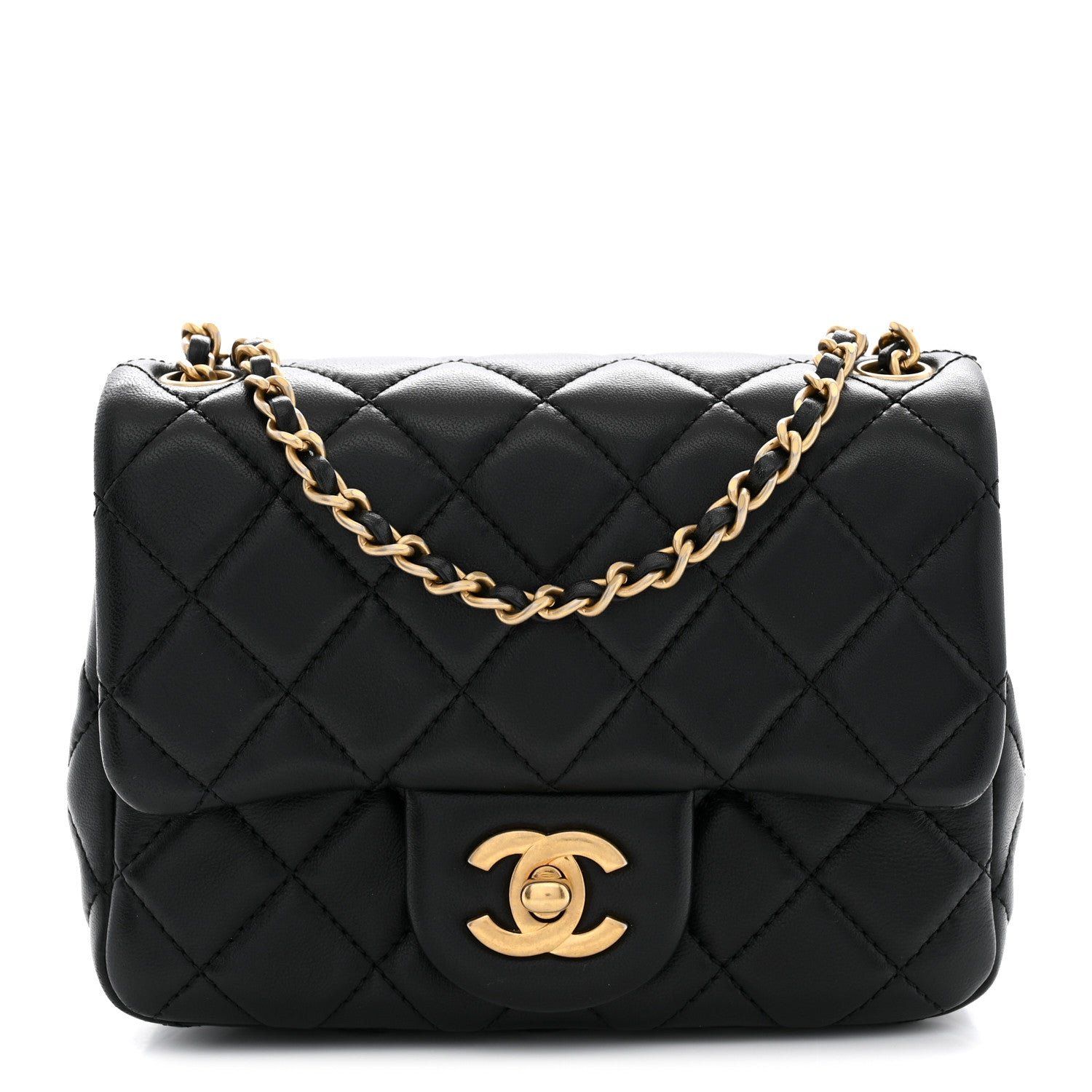 Chanel Lambskin Quilted Mini Pearl Crush Flap Black