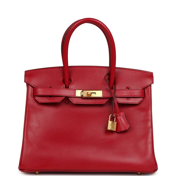 Hermes Pre-owned Hermes Birkin 30 Rouge Vif Tadelakt Gold Hardware
