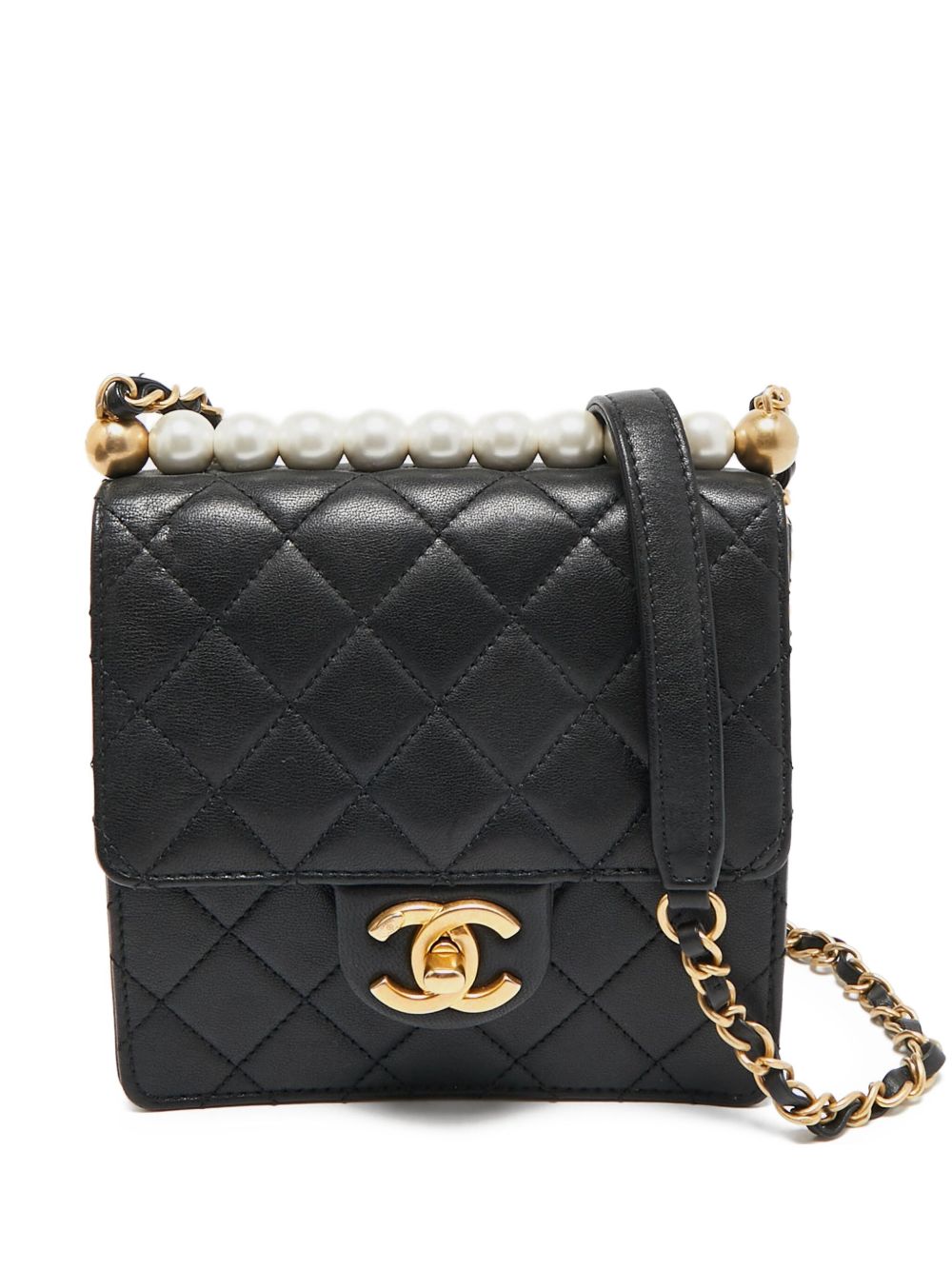 Pearl Flap leather cross body bag