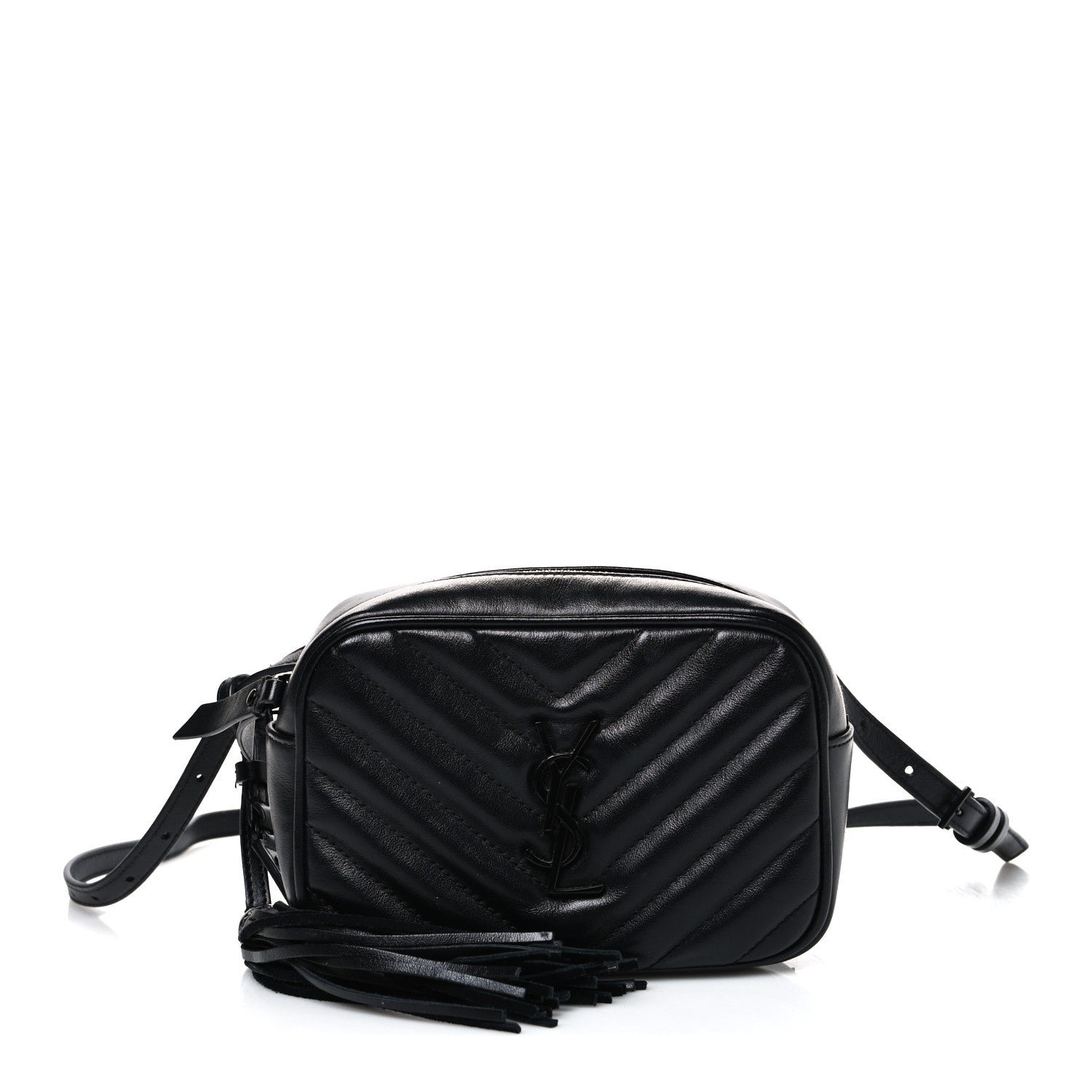 Saint Laurent Calfskin Matelasse Monogram Lou Belt Bag Black