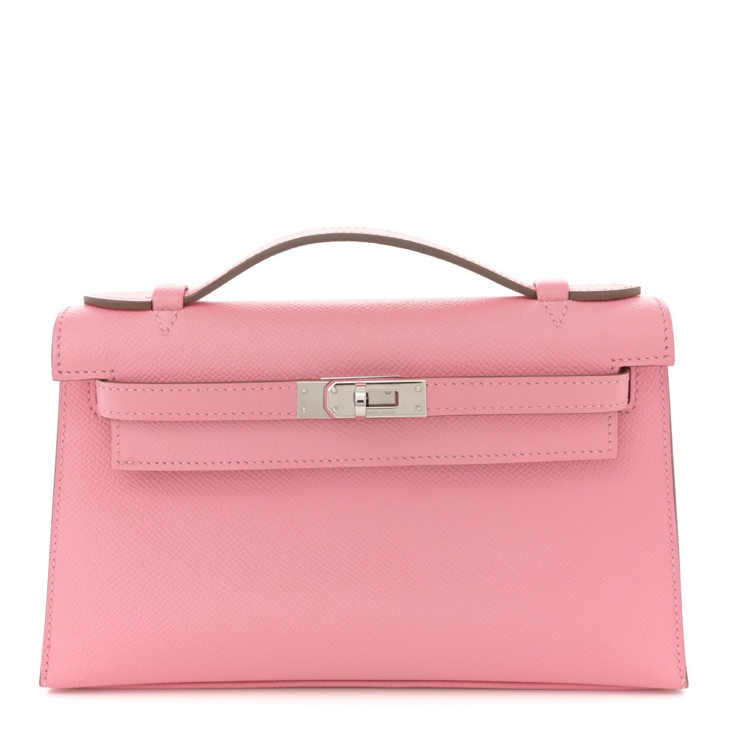 Hermes Epsom Kelly Pochette Clutch Rose Confetti