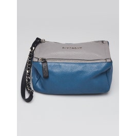 Givenchy Givenchy Blue/Grey Sugar Goatskin Mini Pandora Wristlet Bag