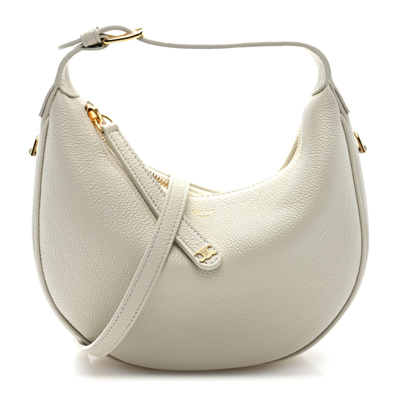 Celine Supple Grained Calfskin Teen Lulu Shoulder Bag Rice