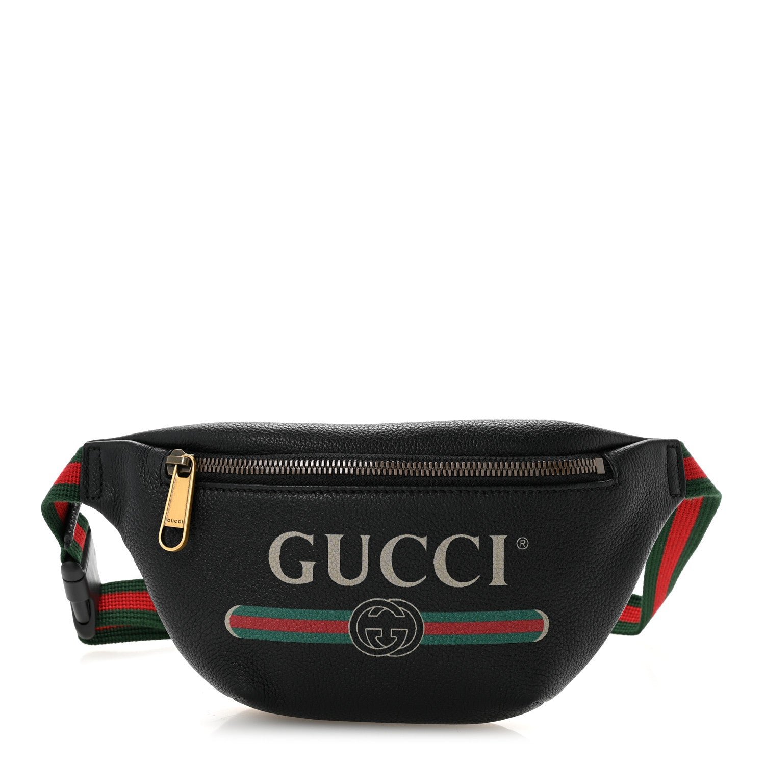 Grained Calfskin Small Logo Belt Bag Black