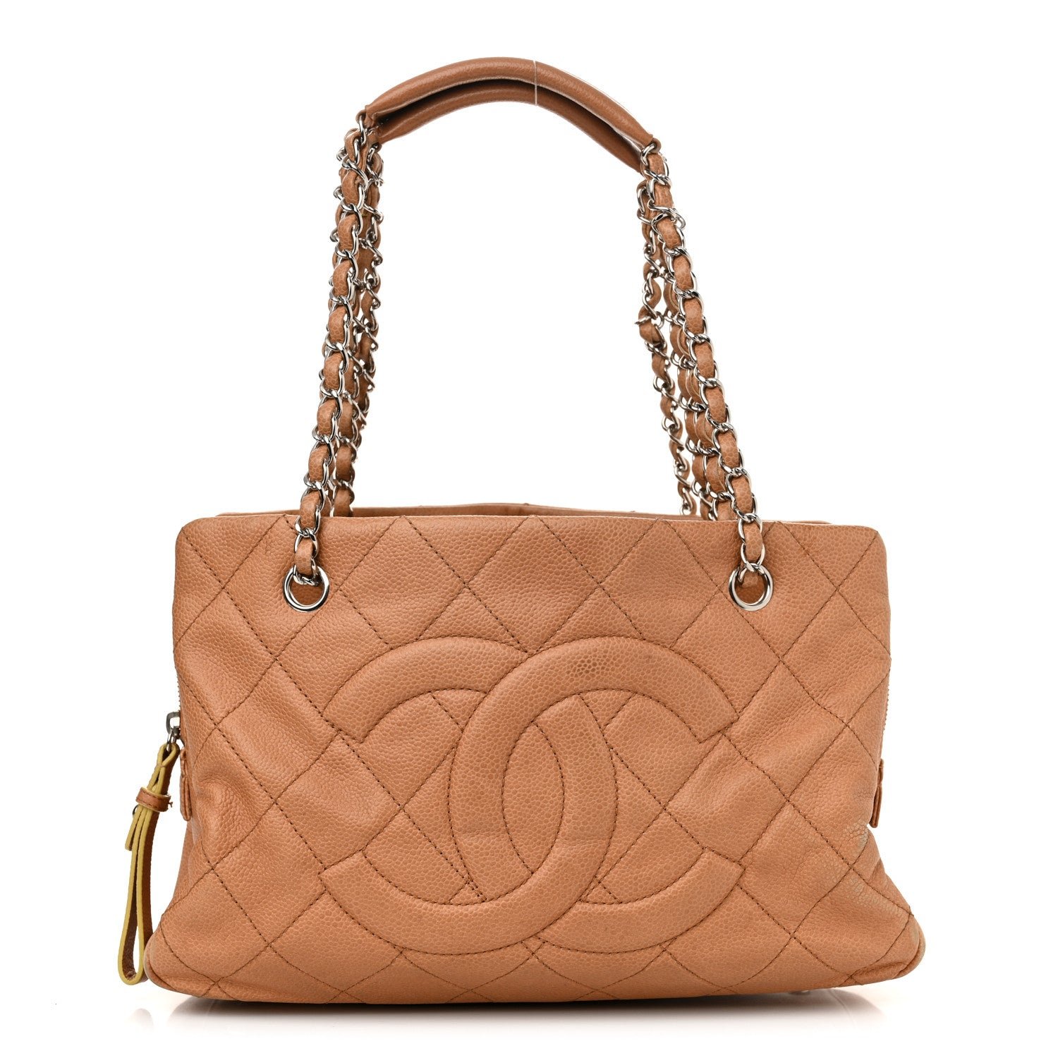 Chanel Caviar Quilted Timeless CC Shopping Tote Brown
