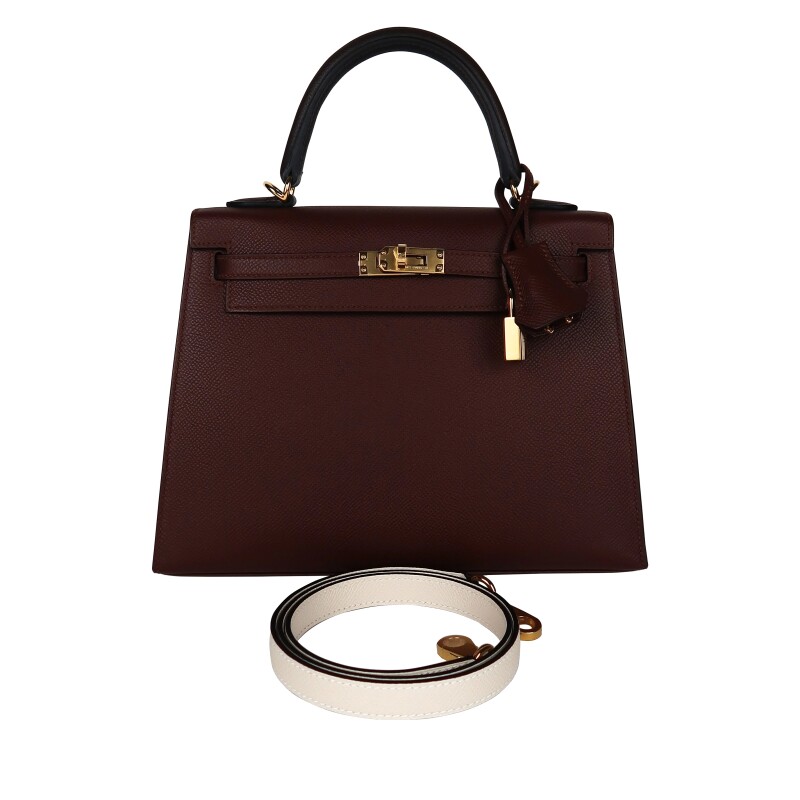 Terre, Ebene and Craie Epsom Tri-Color Sellier Kelly 25 Gold Hardware, 2026