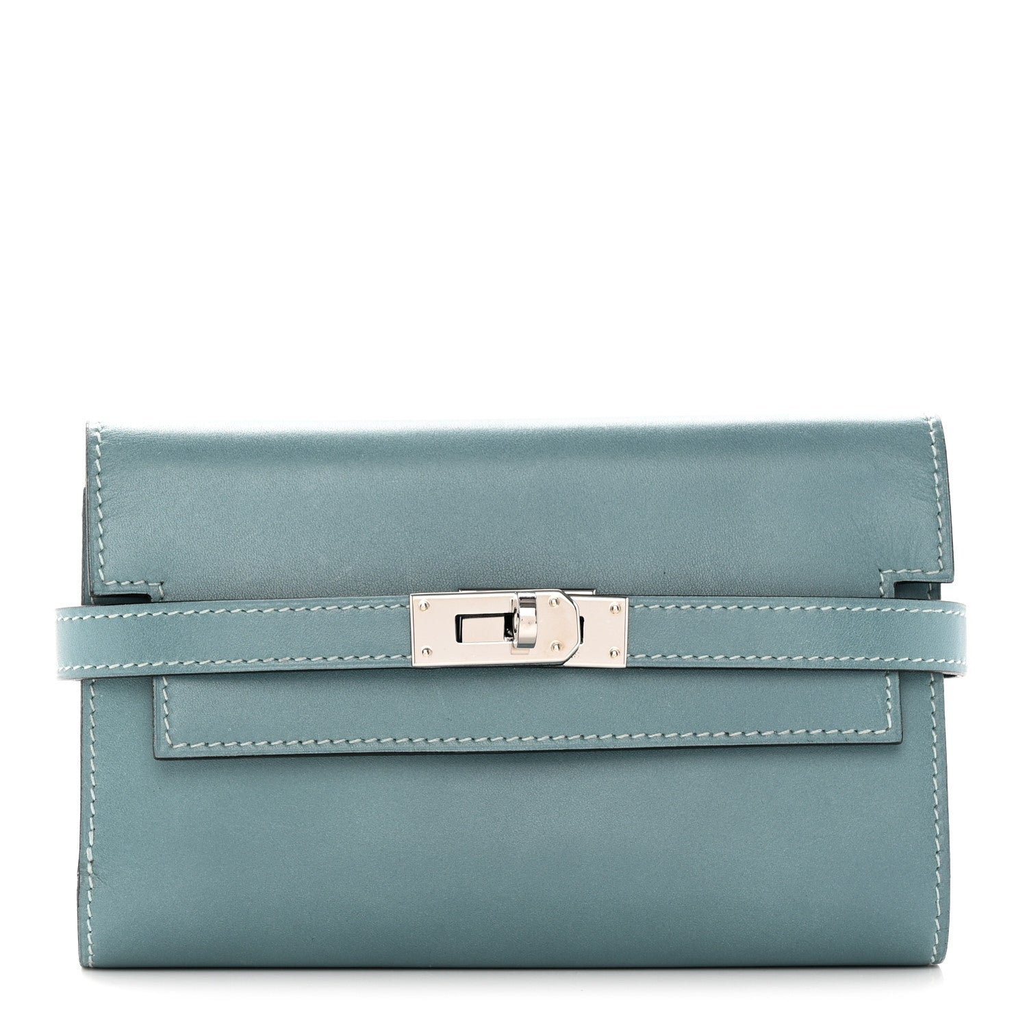 Hermes Swift Medium Kelly Wallet Ciel