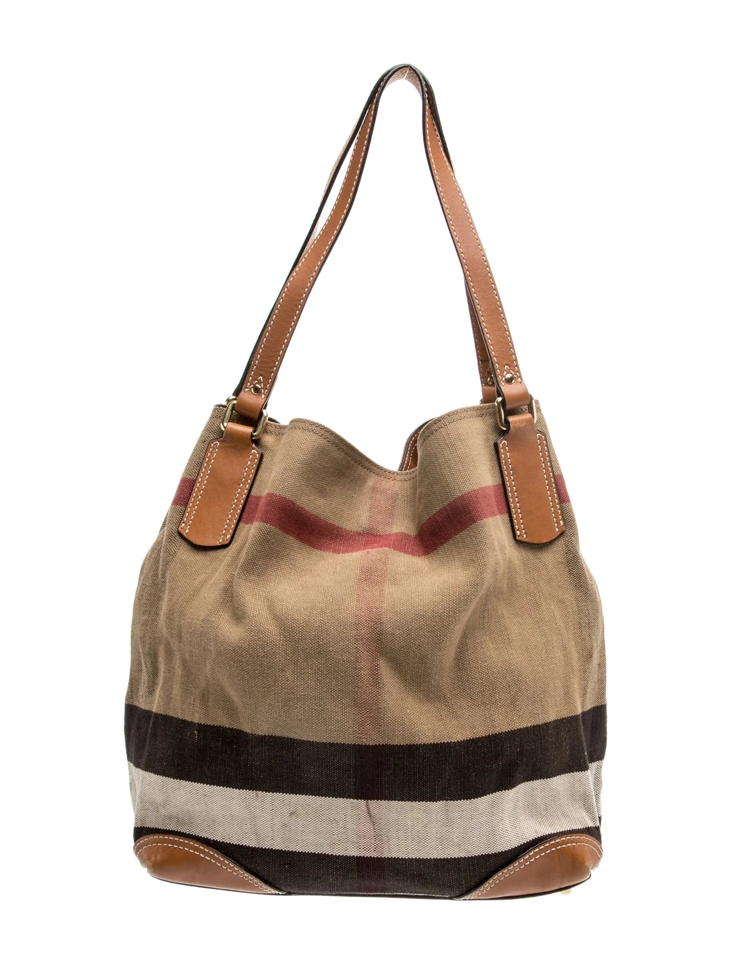 Mega Check Ashby Bucket Hobo Bag Medium