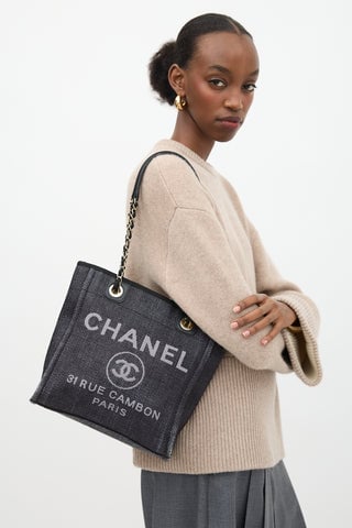 Raffia Mini Deauville Tote Bag