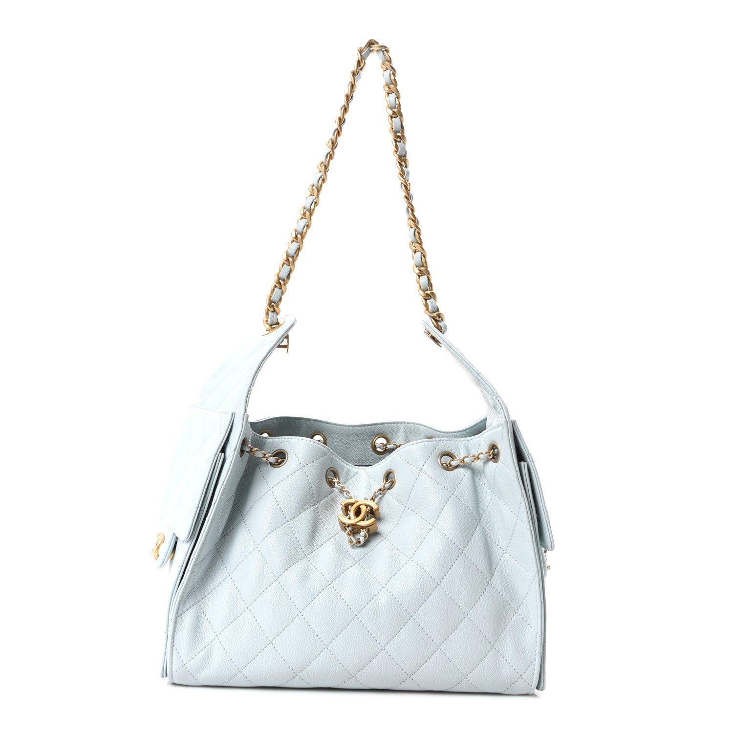 Chanel Caviar Quilted Small Chanel 25 Handbag Light Blue