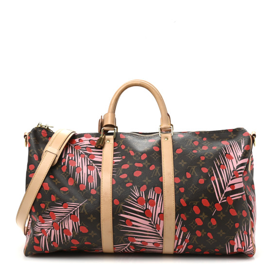 Louis Vuitton Monogram Jungle Dots Keepall Bandouliere 50 Sugar Pink Poppy