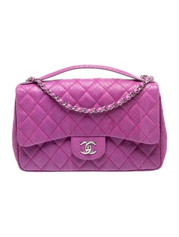 Jumbo Python Easy Carry Flap Bag