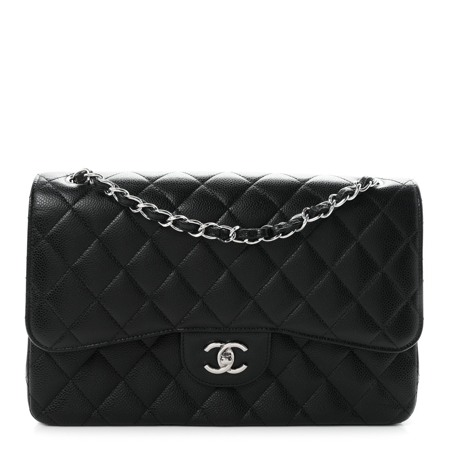 Chanel Caviar Quilted Jumbo Double Flap Black