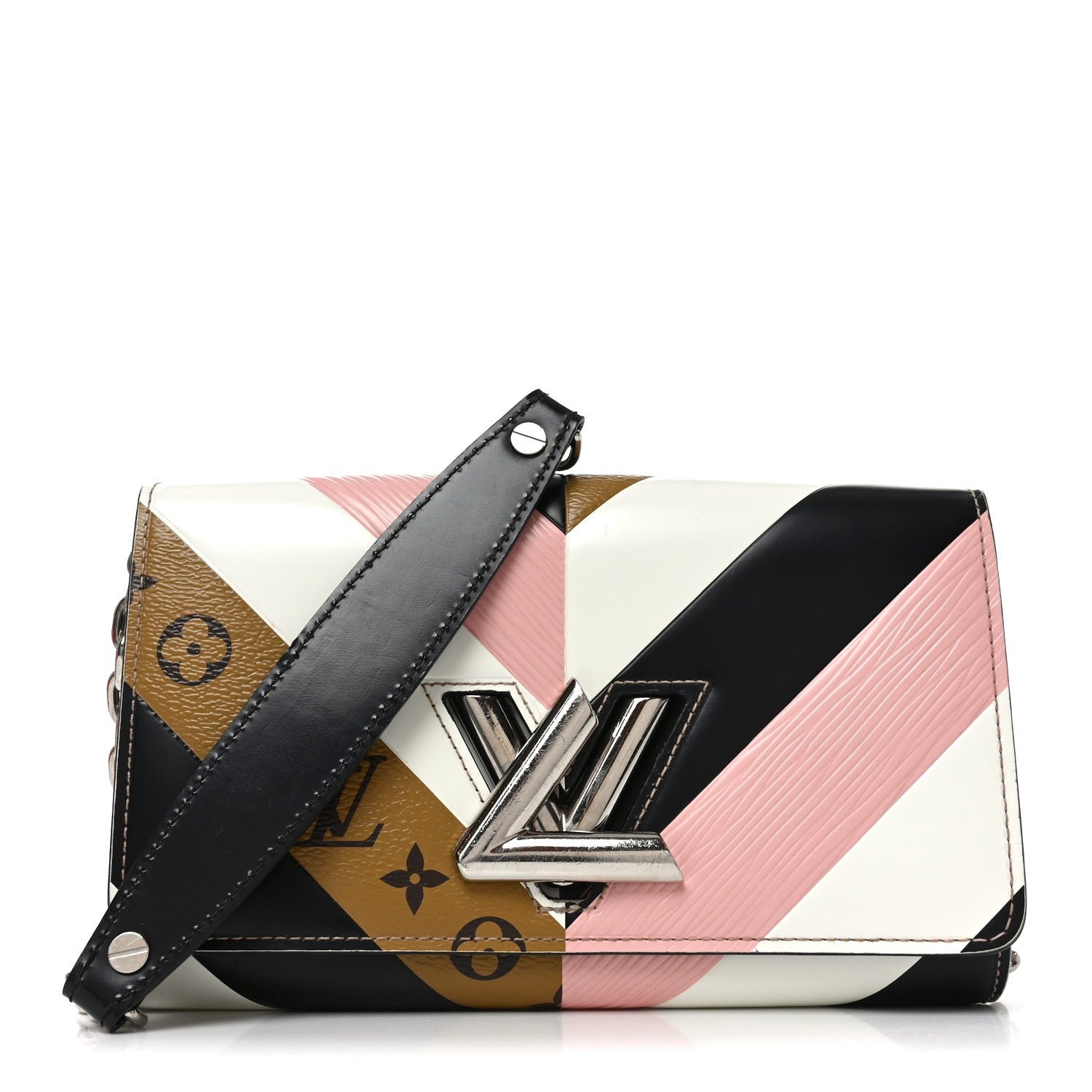 Louis Vuitton Epi Reverse Monogram Twist Chain Wallet Rose Ballerine