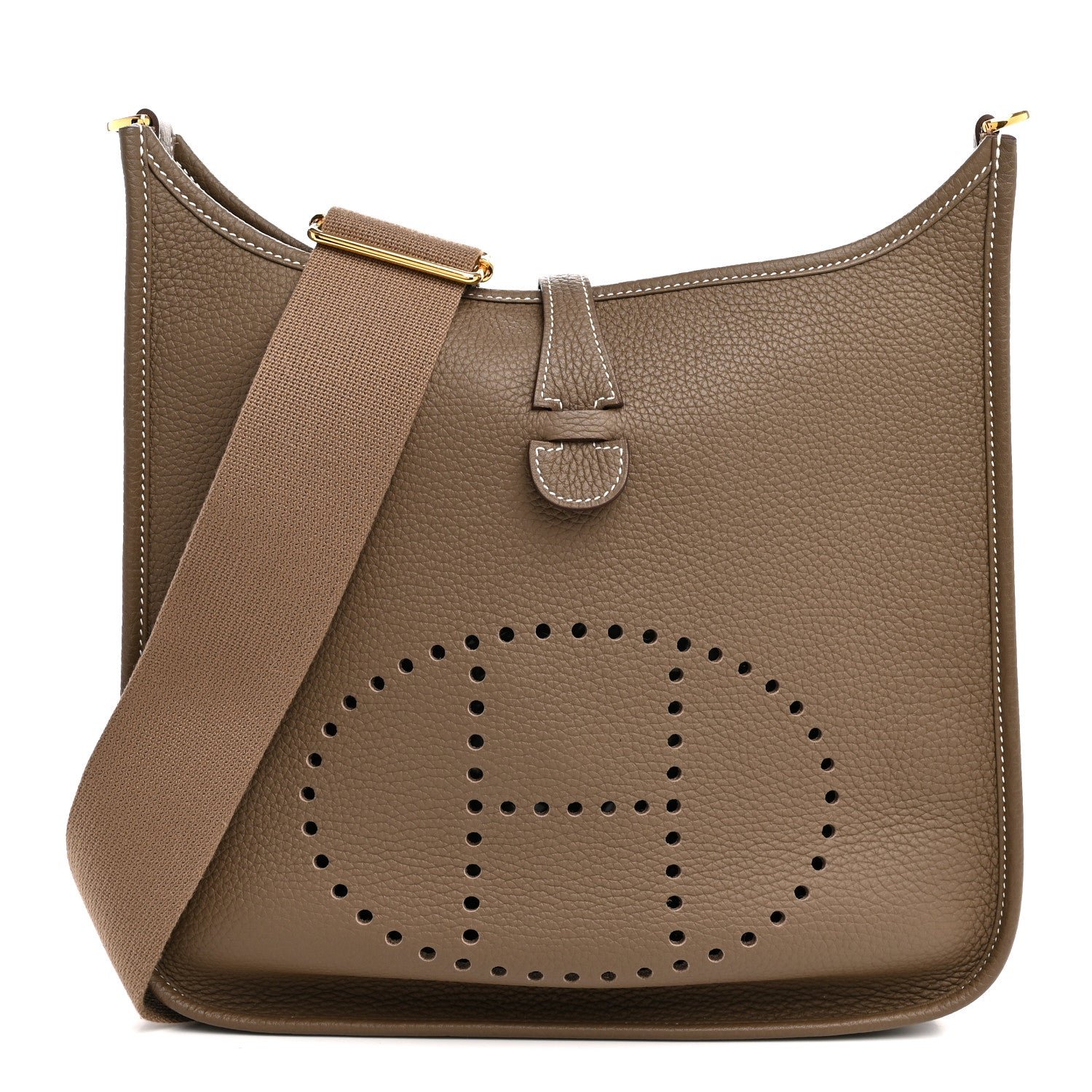 Hermes Taurillon Clemence EVELYNE III PM Etoupe