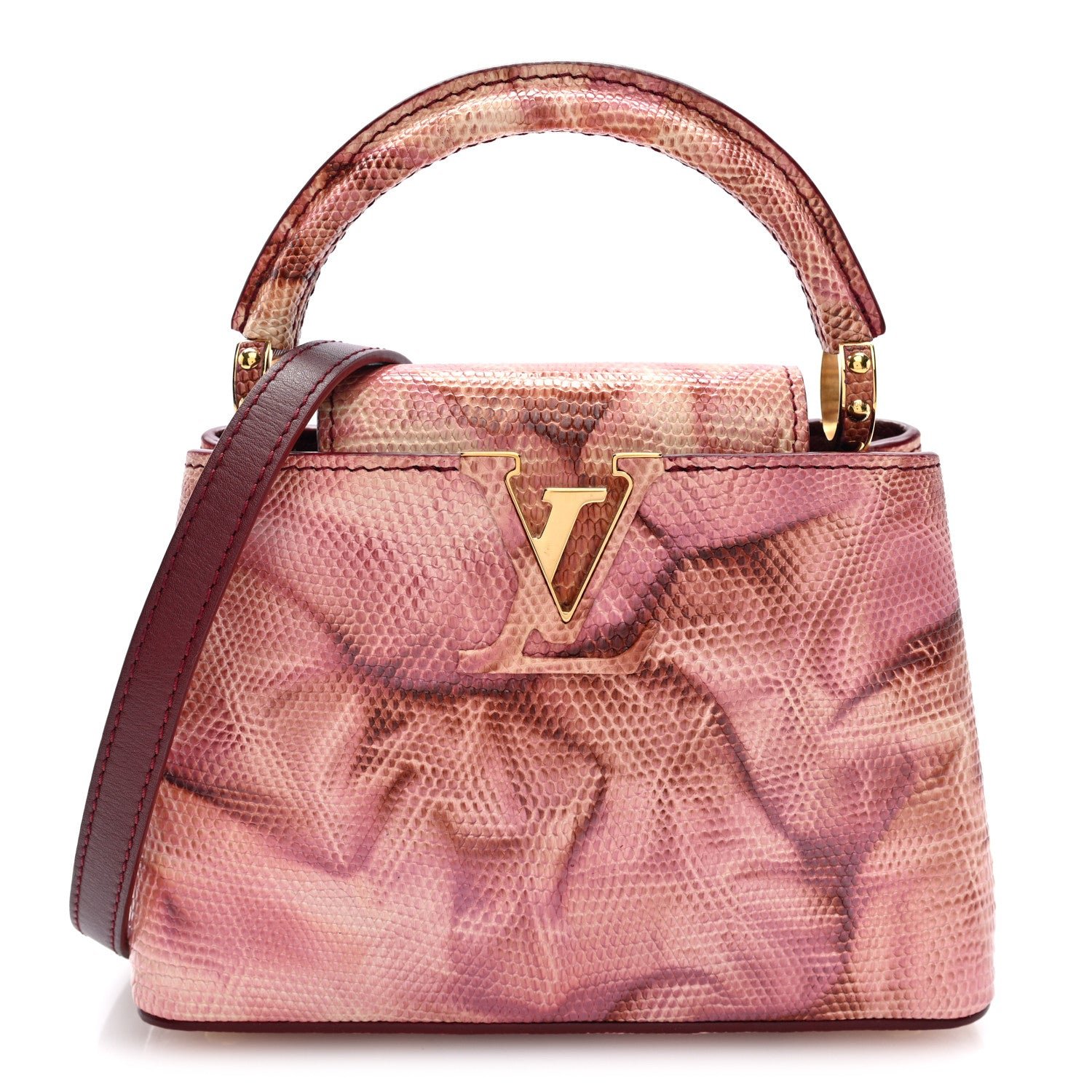 Louis Vuitton Lizard Mini Capucines Pink Multicolor