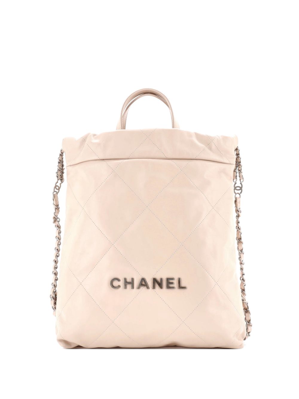 22 Chain Quilted Calfskin Medium backpack