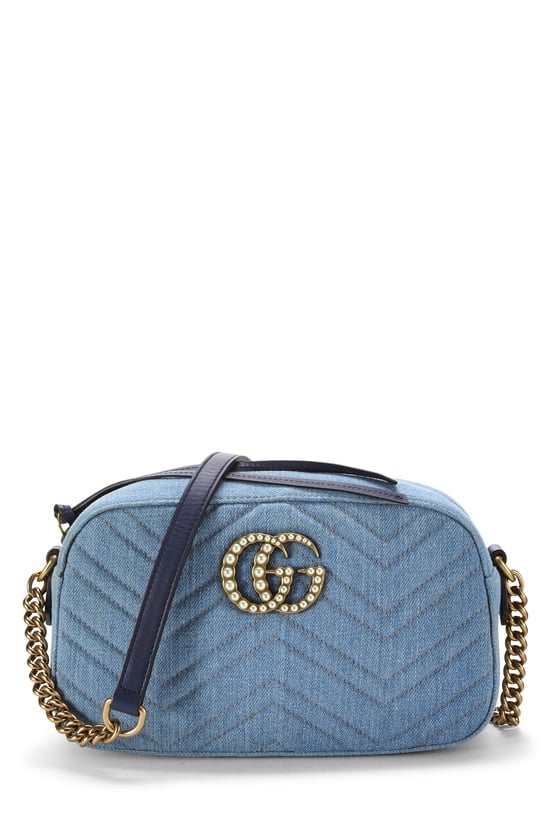 Blue Denim GG Marmont Crossbody Small