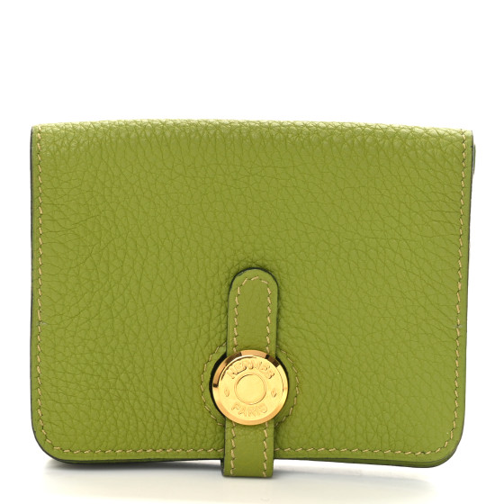 Hermes Togo Dogon Card Case Vert Anis