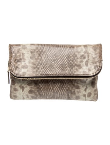 Zagliani Embossed Leather Clutch