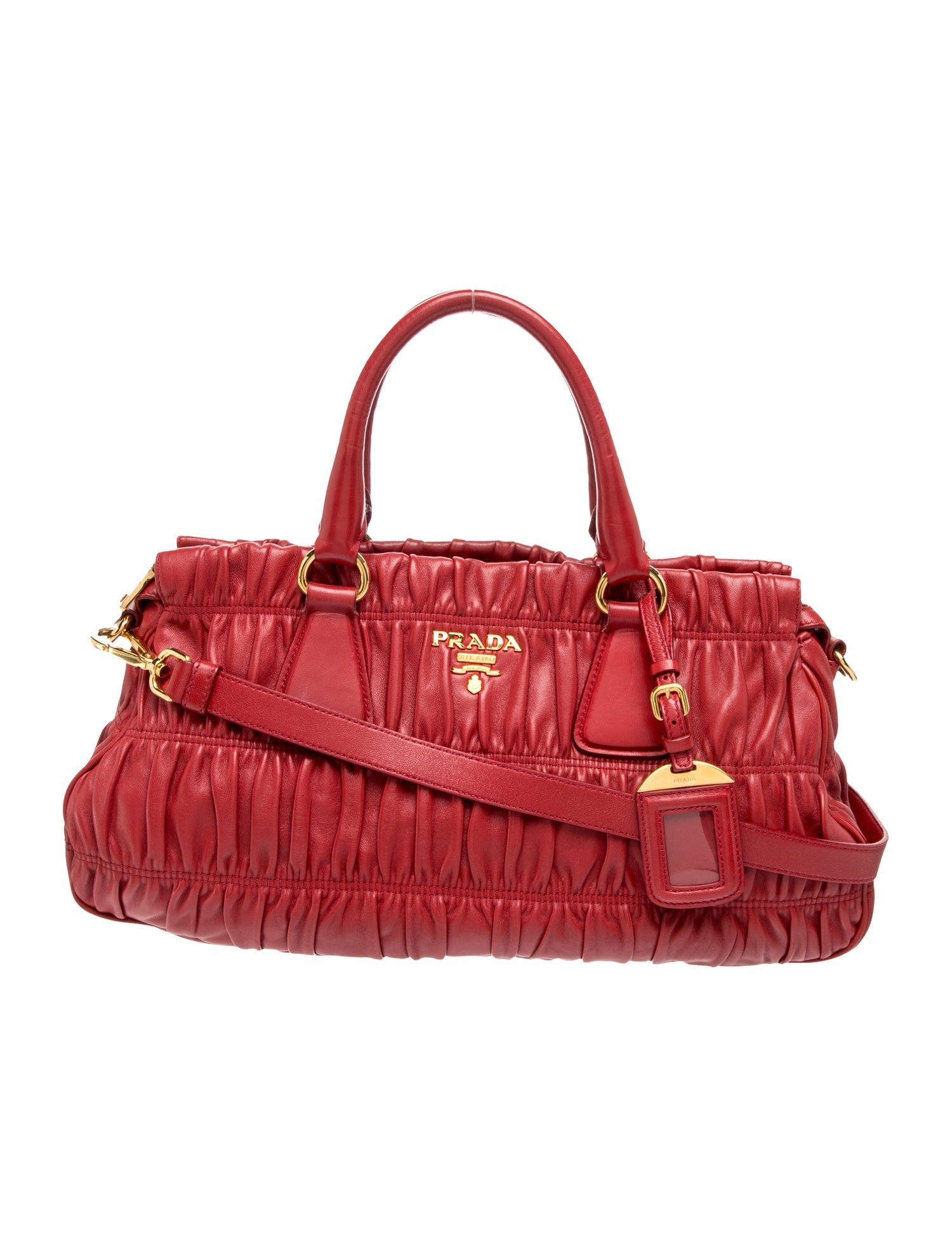 Nappa Gaufre Leather Top Handle Bag Medium
