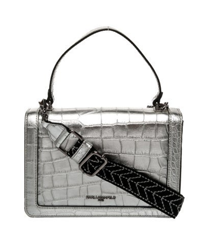 Karl Lagerfeld Lagerfeld Embossed Leather Top Handle Bag