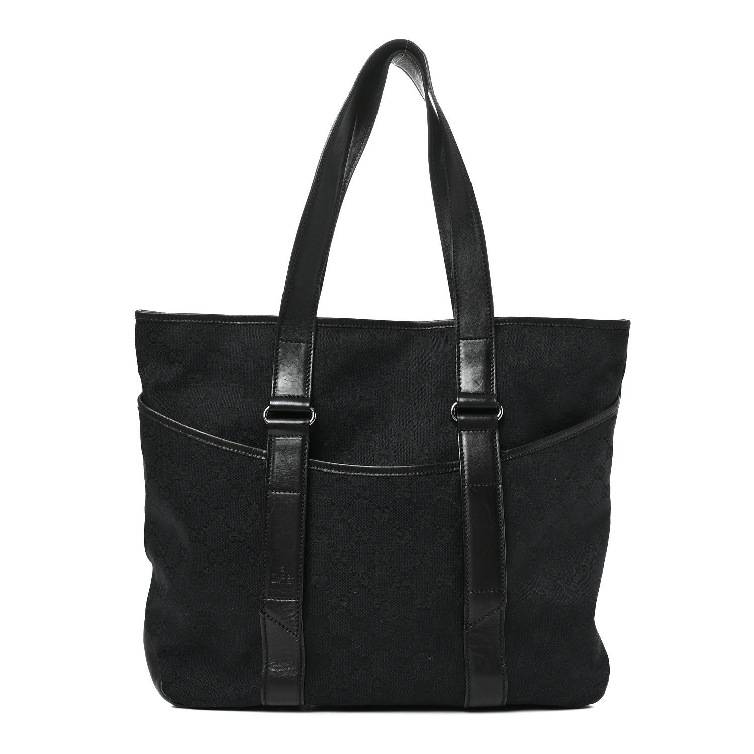 Gucci Monogram Calfskin Perforated Tote Black