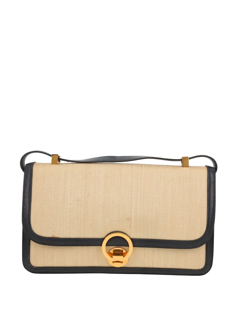 Ring horsehair and leather shoulder bag