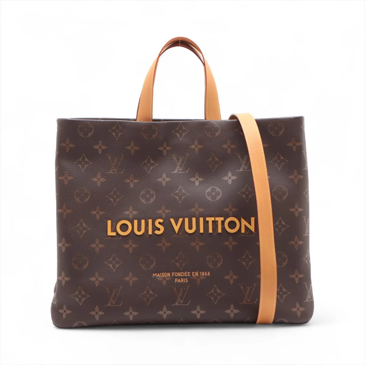 Louis Vuitton Monogram Shopper Tote Bag MM M13928 Brown There was an RFID respon