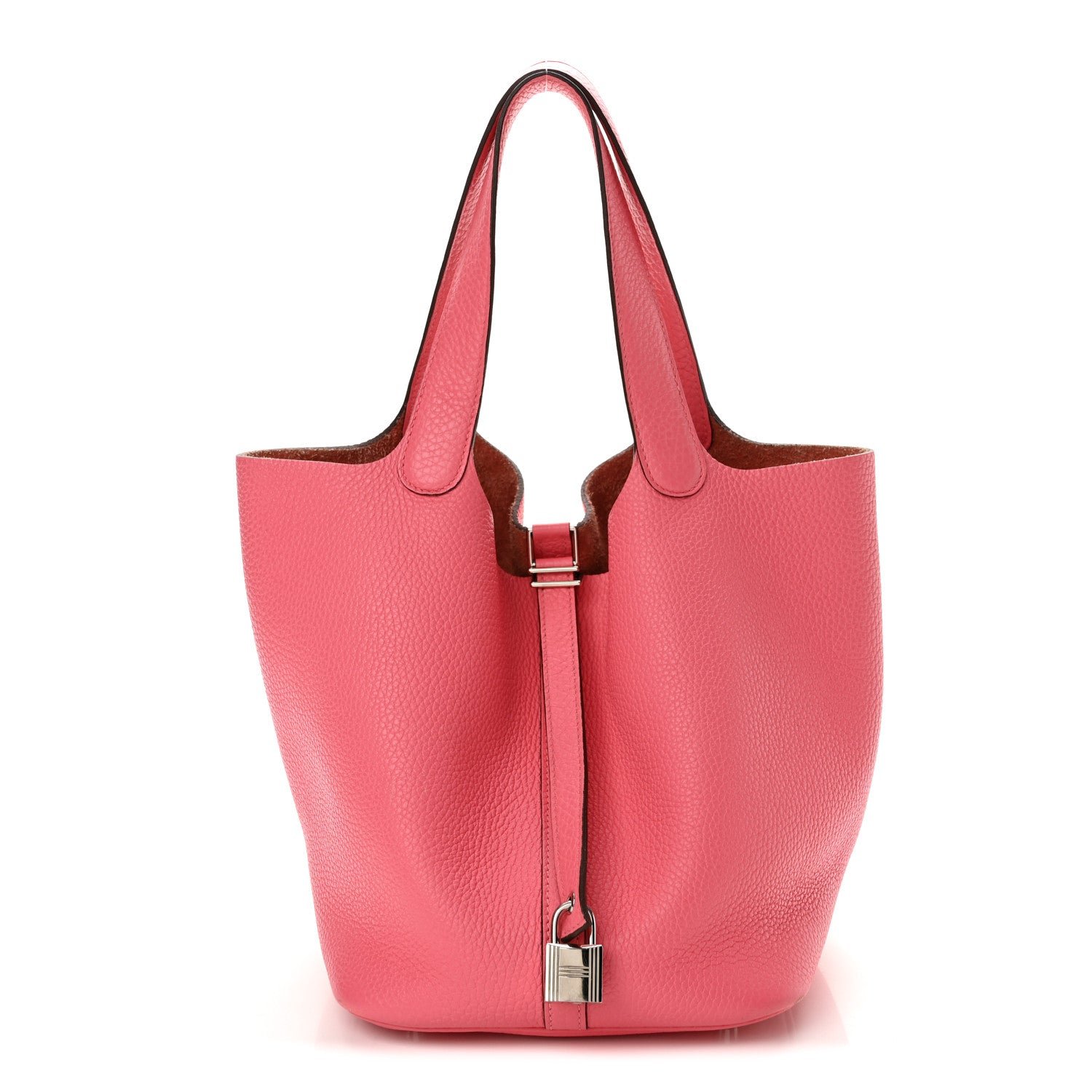 Hermes Taurillon Clemence Picotin Lock 22 MM Rose Azalee