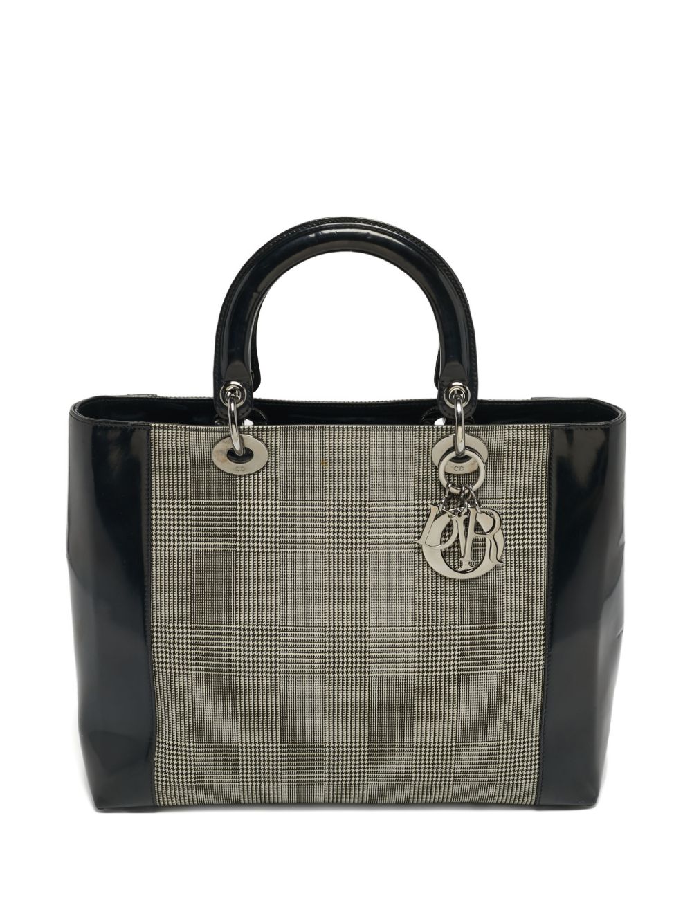 1999 large Lady Dior houndstooth-canvas tote bag