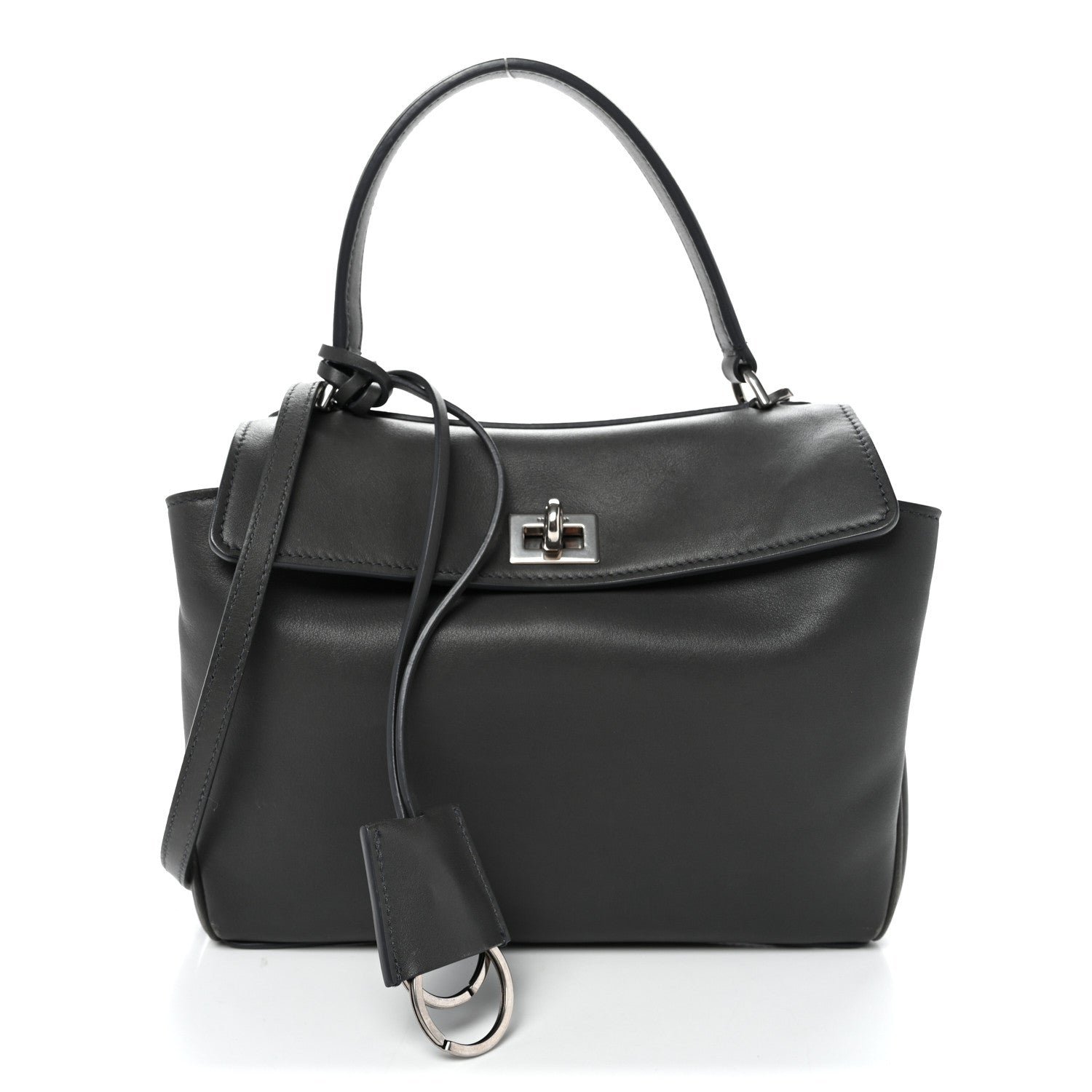 Balenciaga Balenciaga Natural Smooth Calfskin Mini Rodeo Top Handle Handbag Grey