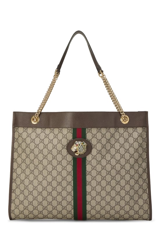 Original GG Supreme Canvas Web Rajah Tote Large