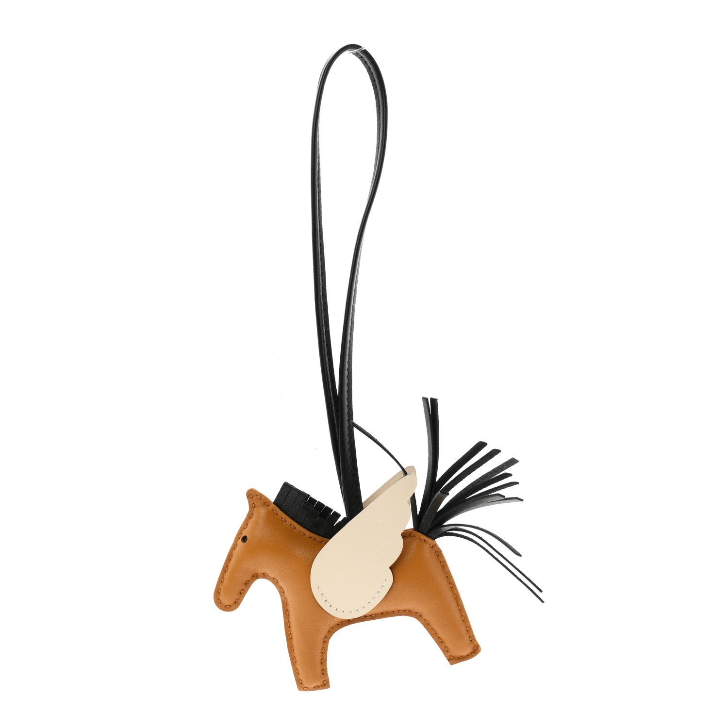 Milo Lambskin Grigri Rodeo Pegase Horse Bag Charm PM Chai Black Nata