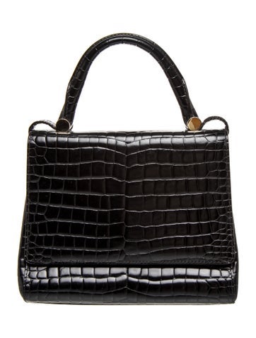 Embossed Leather Top Handle Bag