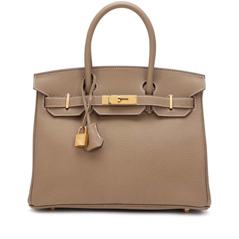 Hermes Etoupe Togo Birkin 30 Gold Hardware, 2023