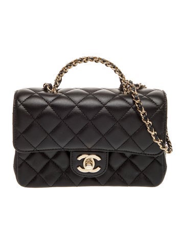 Rectangular Mini Crystal Top Handle Flap Bag