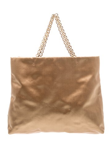 Prada Enameled Metal Triangle Tote