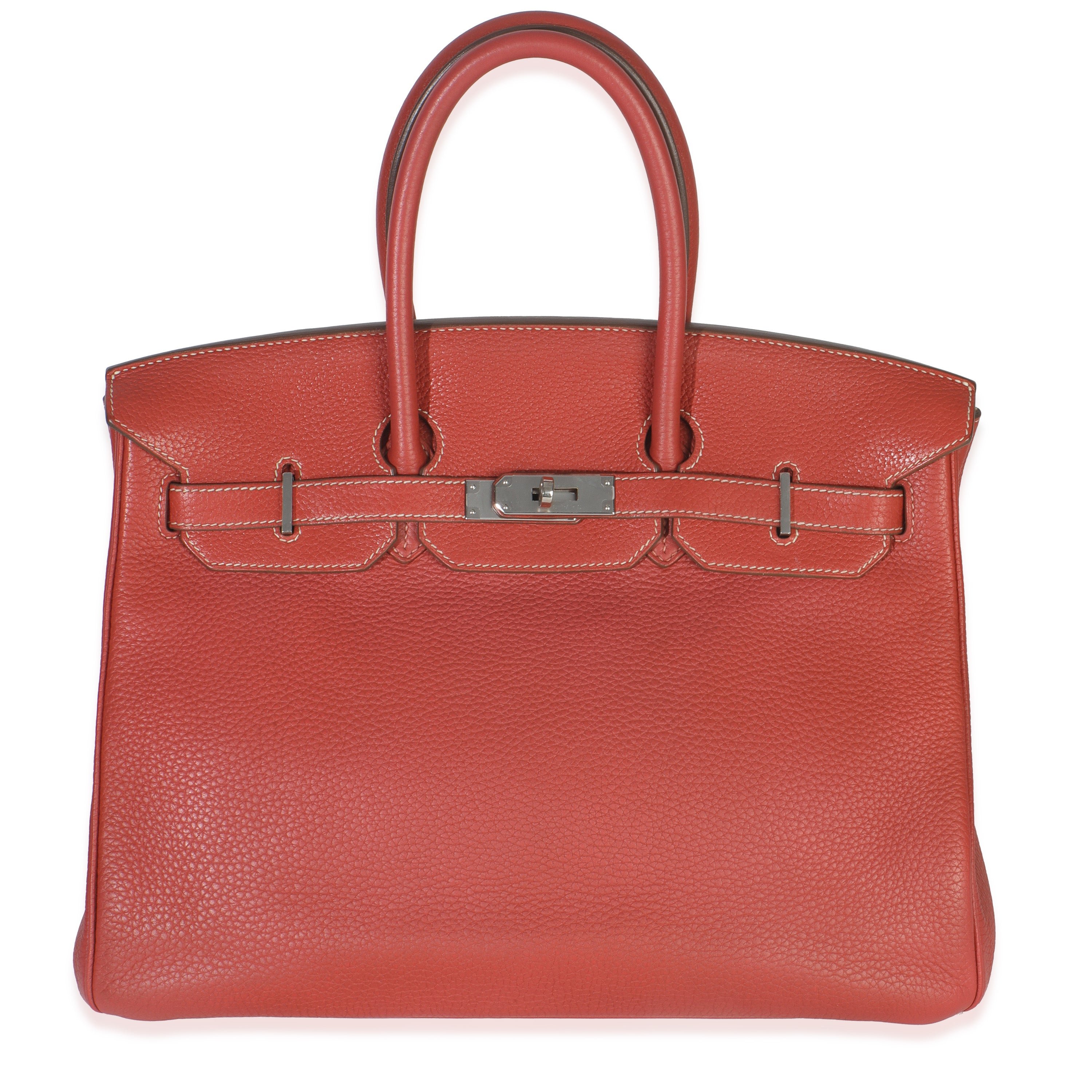 Hermes Sanguine White Clemence Verso Birkin 35 PHW