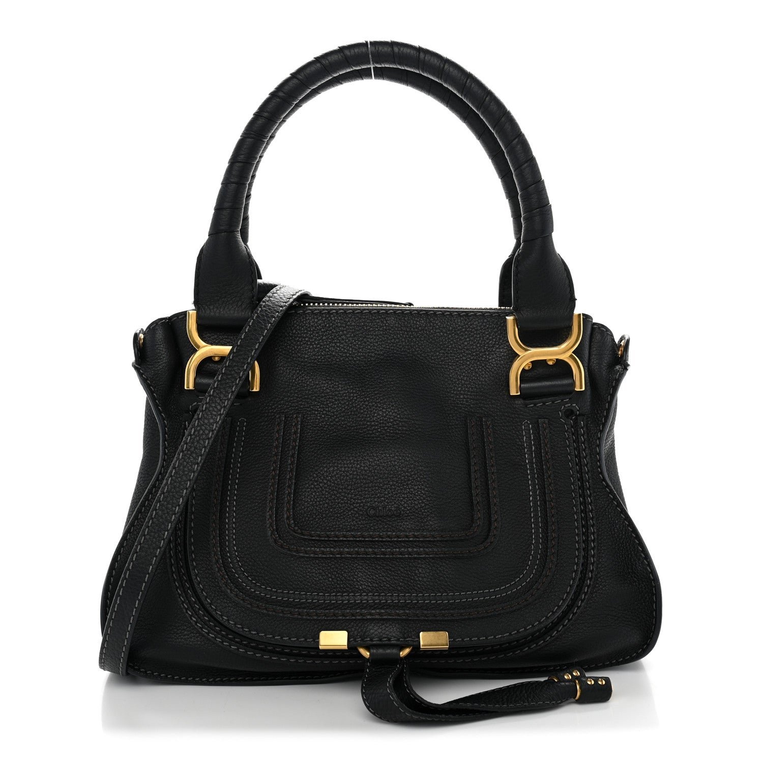 Chloe Calfskin Small Marcie Satchel Black