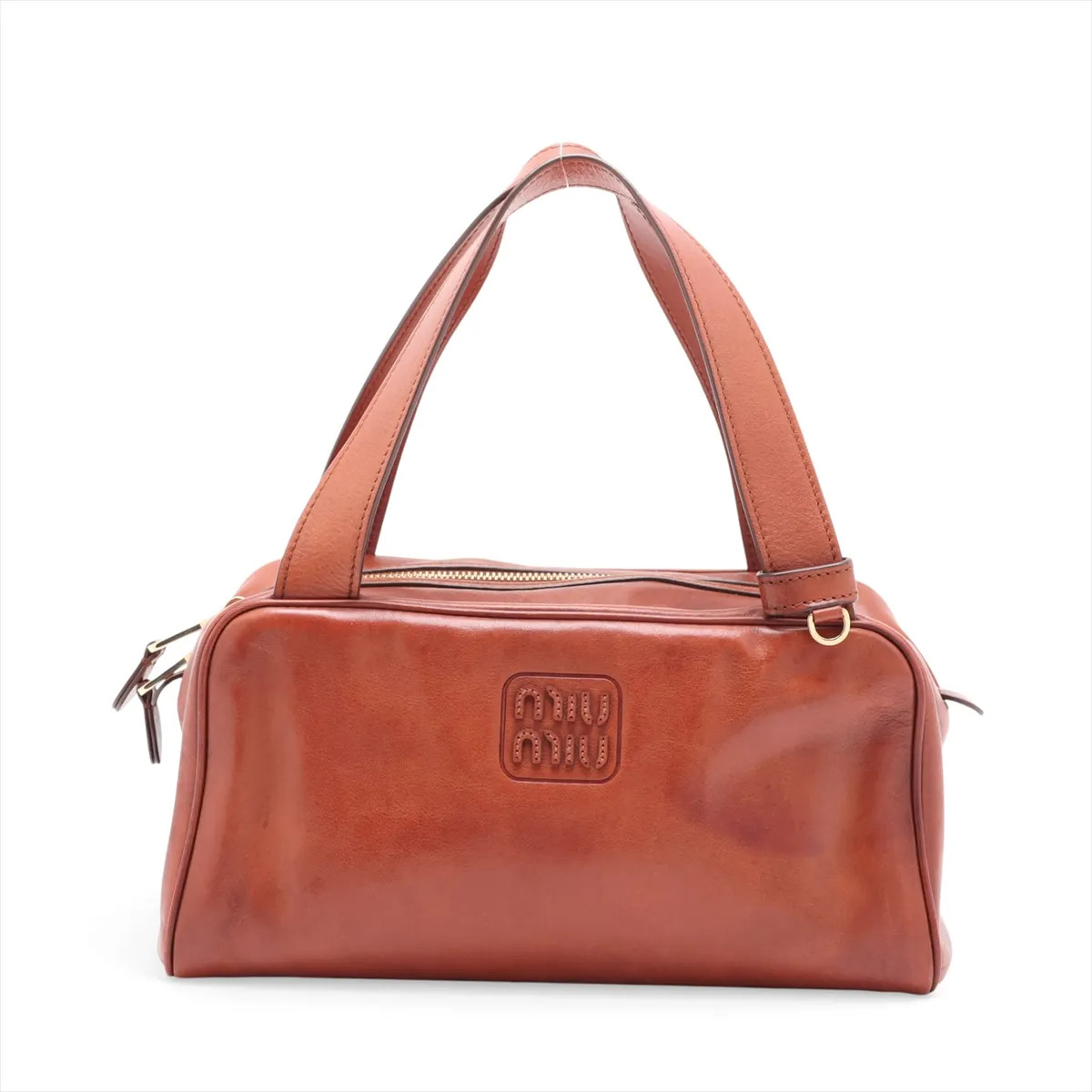 Miu Miu Vitello Antic Leather Hand bag Brown