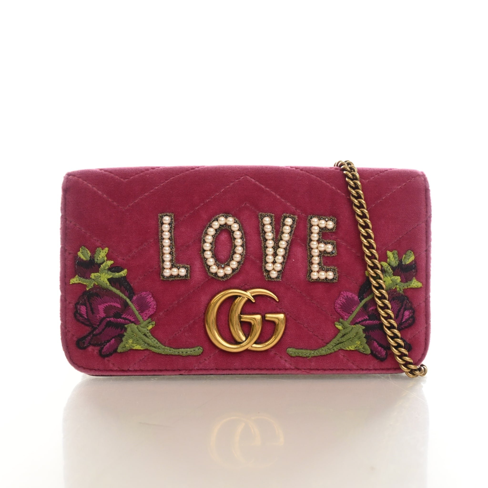 Gucci Gucci Mini Velvet GG Matelasse Shoulder Bag