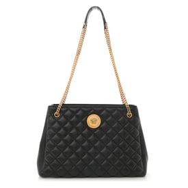 Versace Nappa Quilted Medusa Chain Bag Black