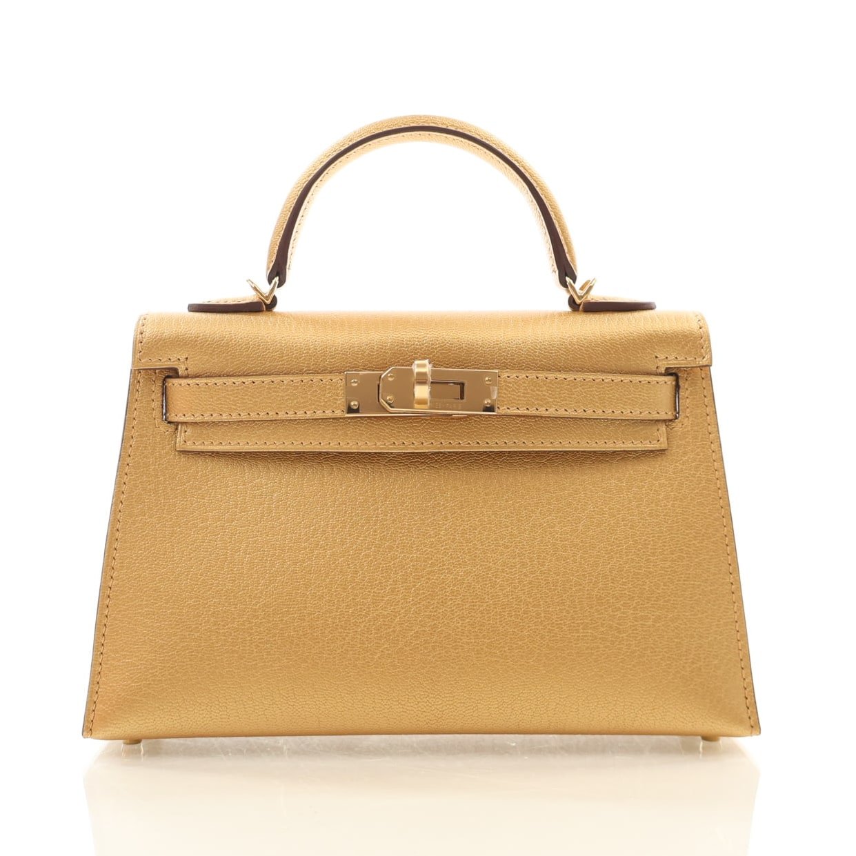 Hermes Dore Metallic Chevre Chamkilight Mini Kelly 20