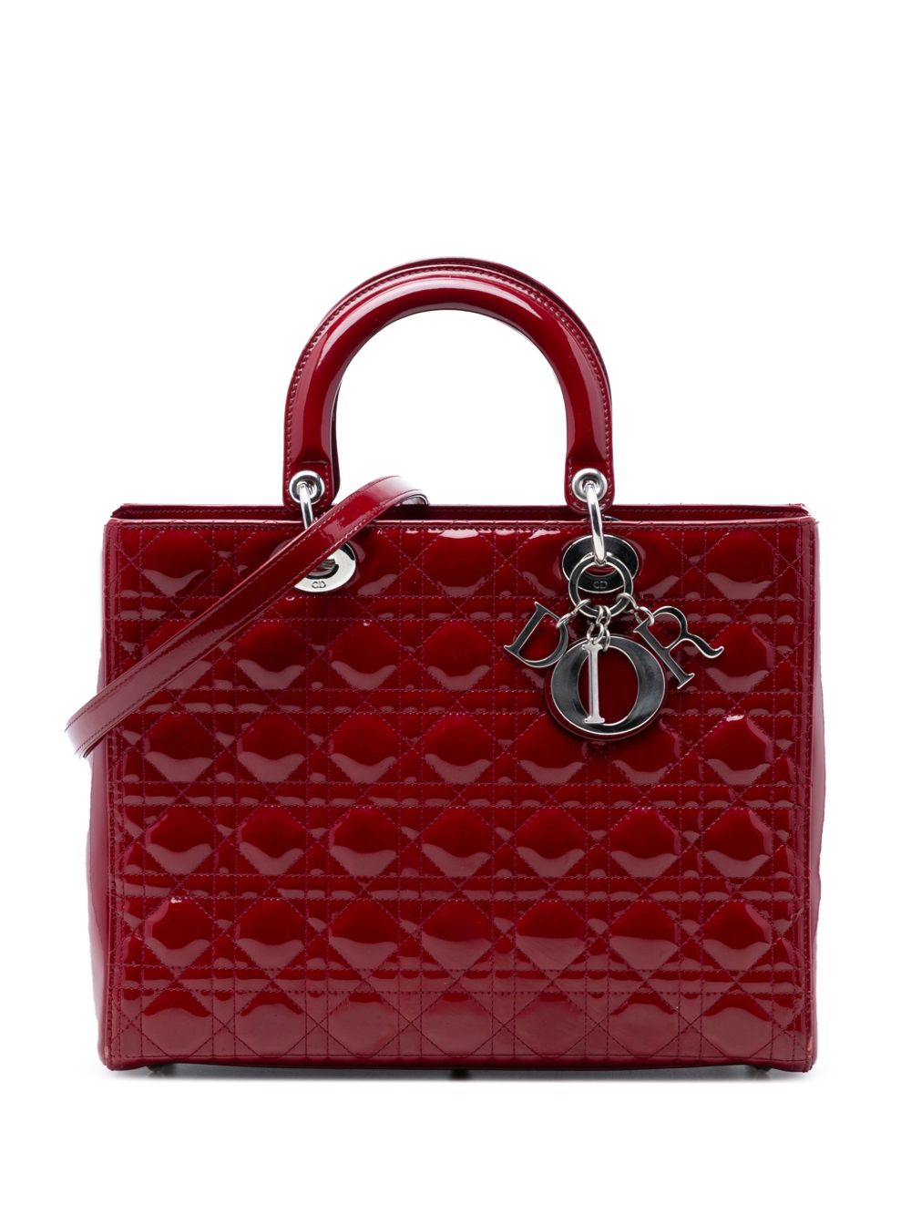 2013 Large Patent Cannage Lady Dior satchel