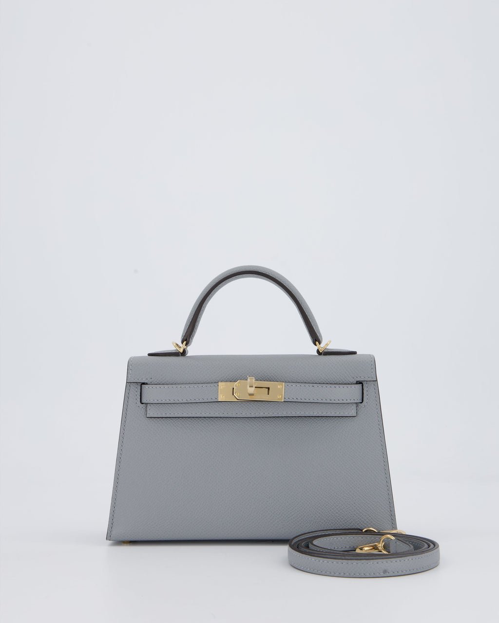 *RARE* Hermès Mini Kelly II 20 Bag in Gris Pantin Epsom Leather with Permabrass Hardware