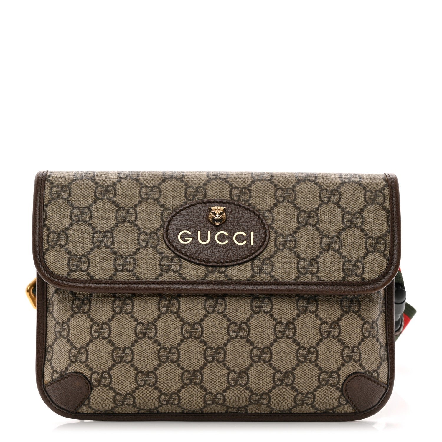 Gucci GG Supreme Monogram Neo Vintage Web Belt Bag Brown