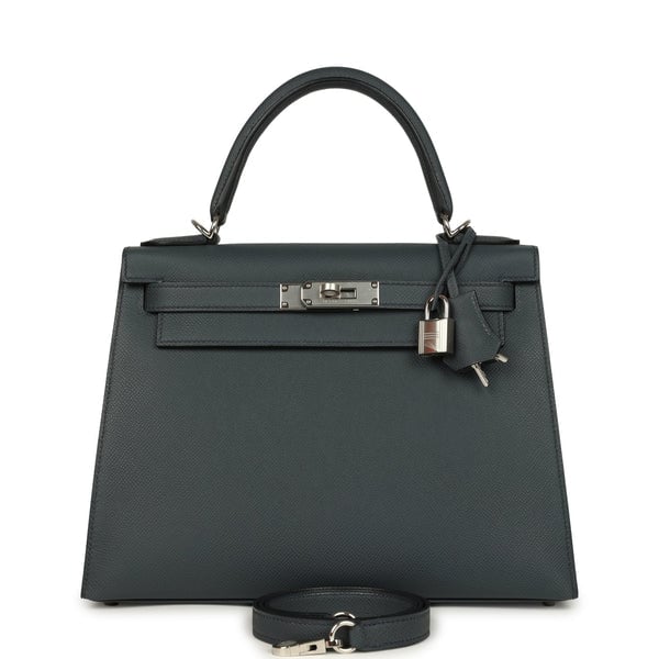 Hermes Hermes Kelly Sellier 28 Gris Misty Epsom Palladium Hardware