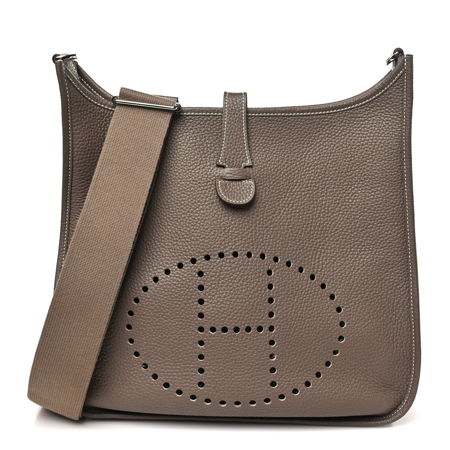 Hermes Taurillon Clemence Evelyne III PM Etoupe