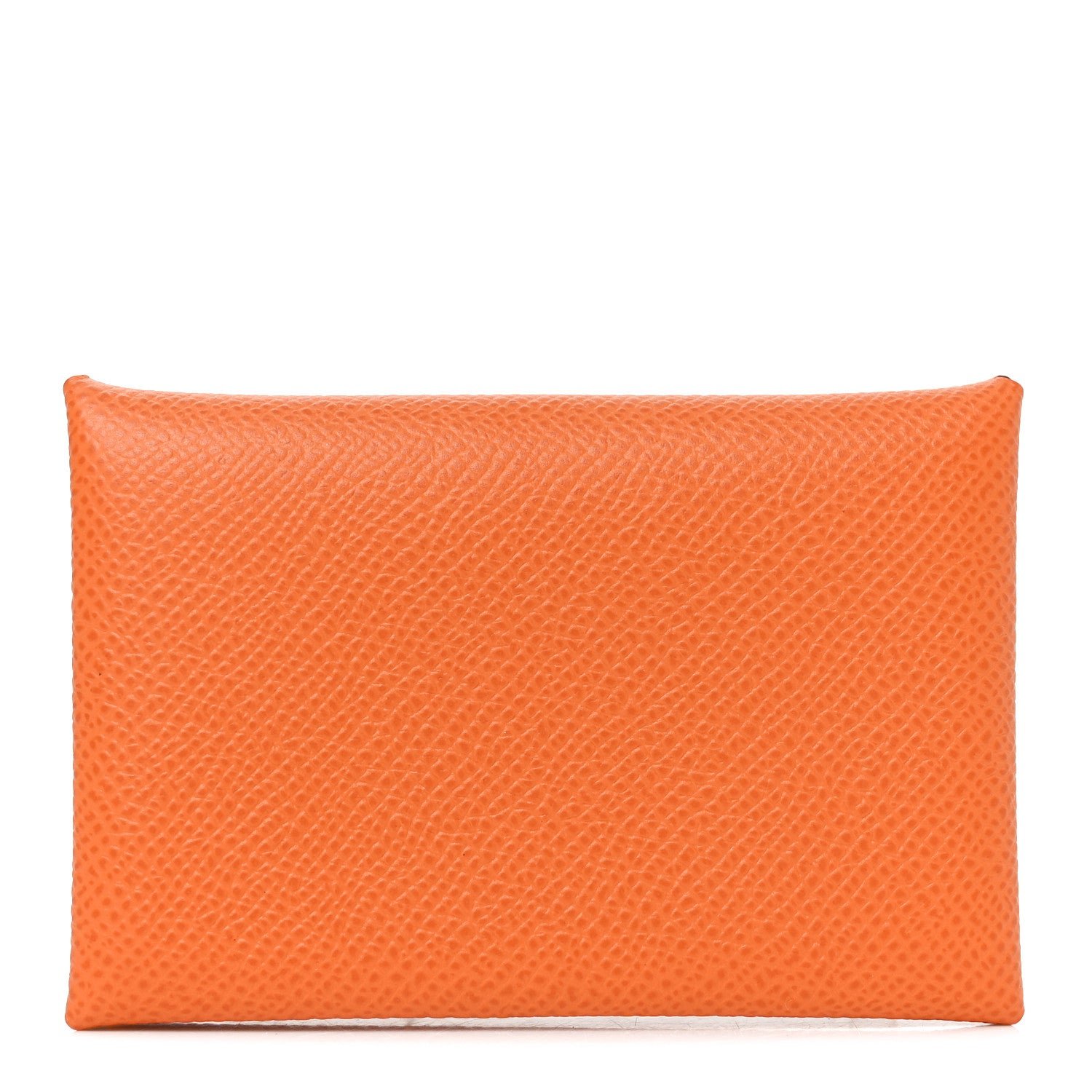 Hermes Epsom Verso Calvi Duo Card Case Orange Lime